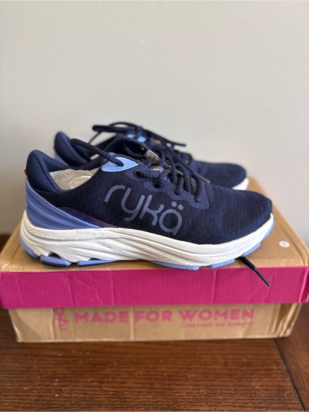 Ryka Navy with Light Blue Accent Athletic Sneakers 6.5
